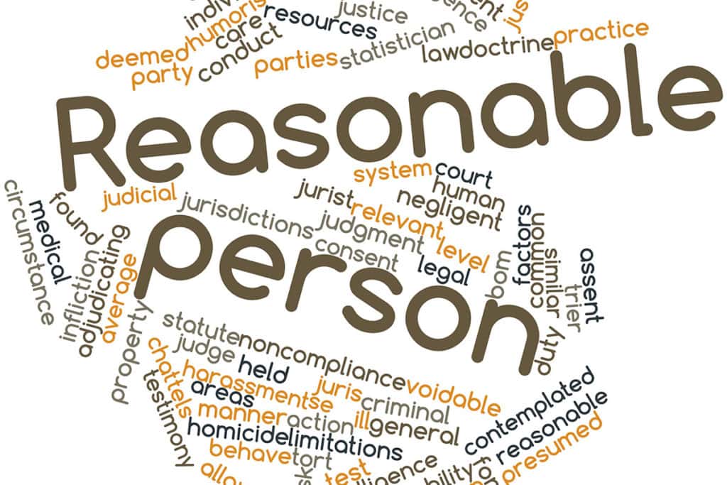Abstract word cloud for Reasonable person with related tags and terms