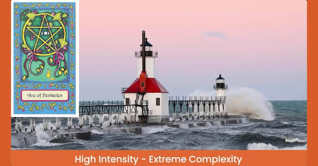 The lighthouse with icicles on the walkway and frigid water splashing