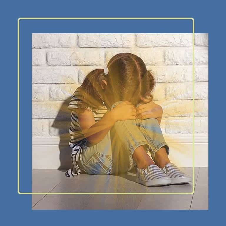 Feel like you belong by building a bright light bubble. Light glows and grows from within this child whose head is buried in her knees.